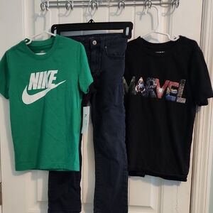 Nike Green T-Shirt and Marvel Black T-Shirt with Pants (MBRC2)